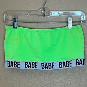 Bright Green Bandeau Sports Streetwear Bra Bralette XL